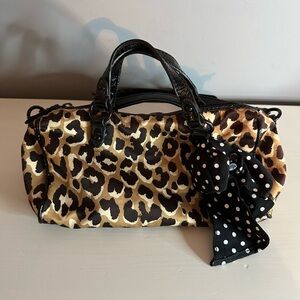 JUICY COUTURE - Leopard Print Barrel Shoulder Bag, Purse, Crossbody, Bow Detail
